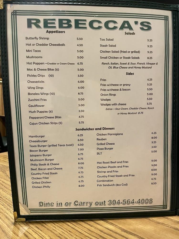 Rebecca's Restaurant & Lounge Menu image 1