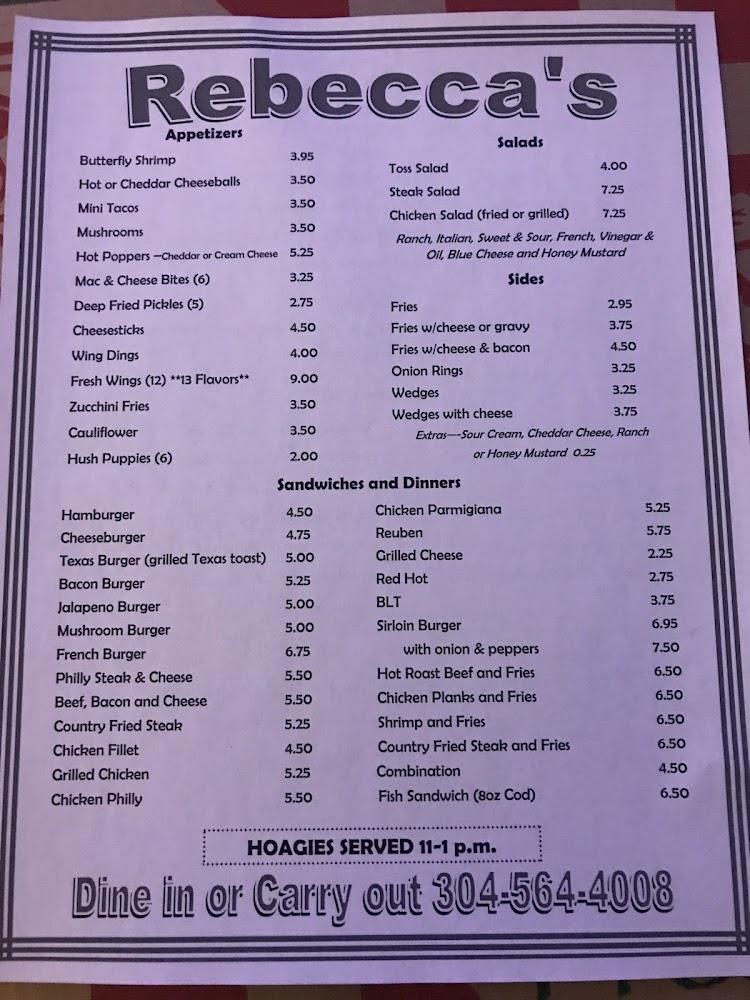 Rebecca's Restaurant & Lounge Menu image 4